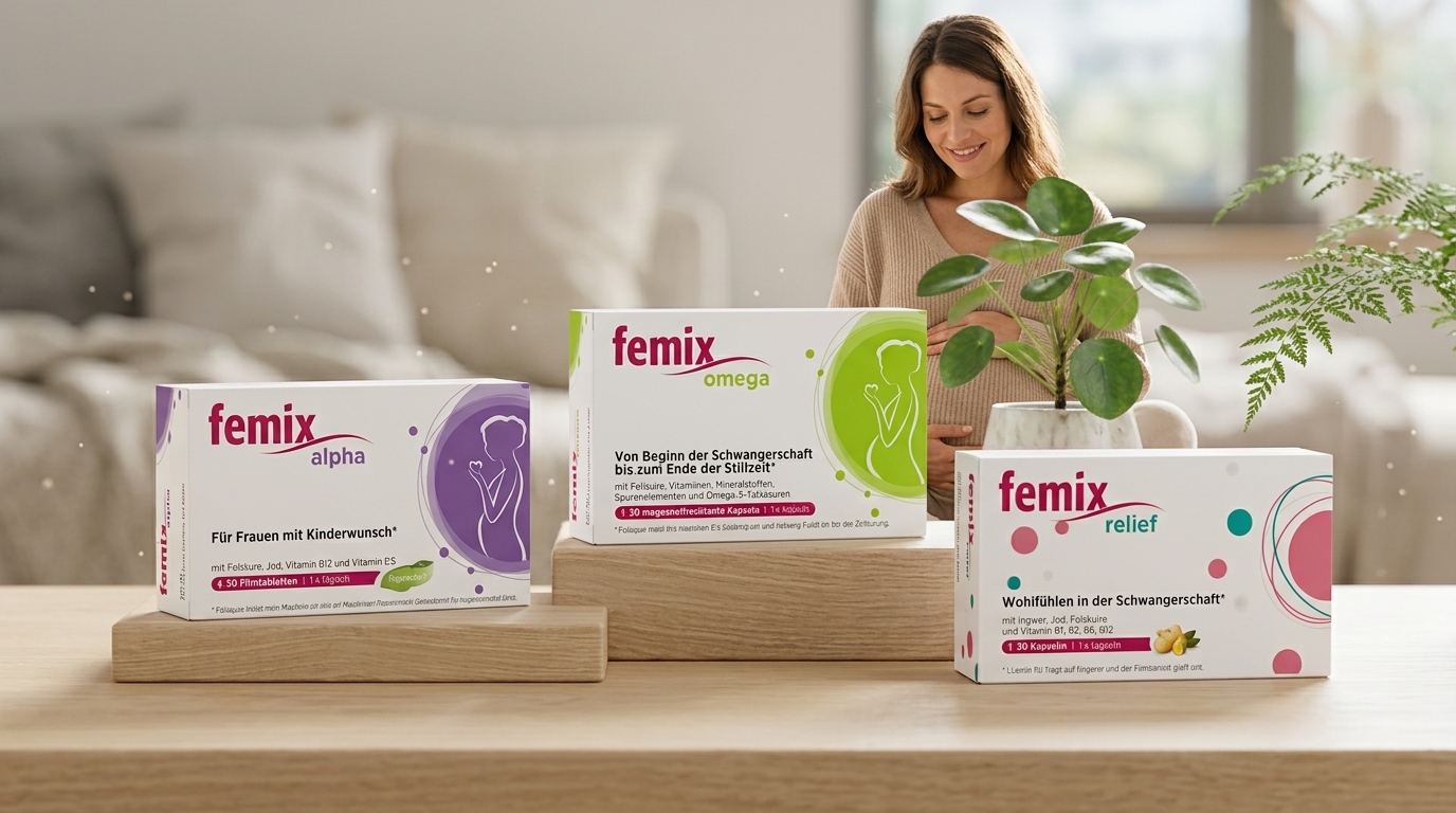 The Femix vitamin family, styled in a real home